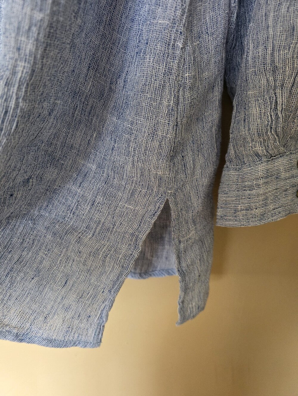 Tahari Linen Crinkle Textured Tunic Top XL Lagenlook Coastal Grandmother Resort - Picture 5 of 10